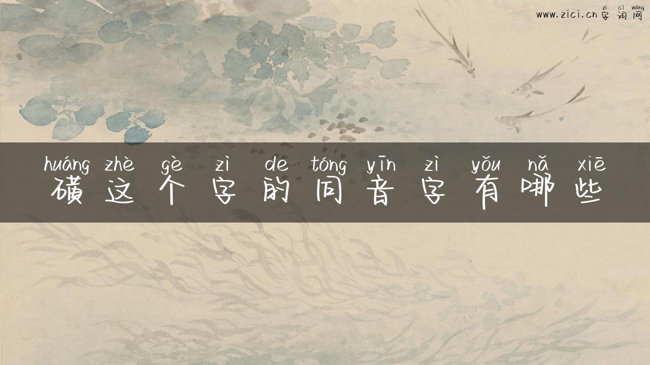 磺这个字的同音字有哪些