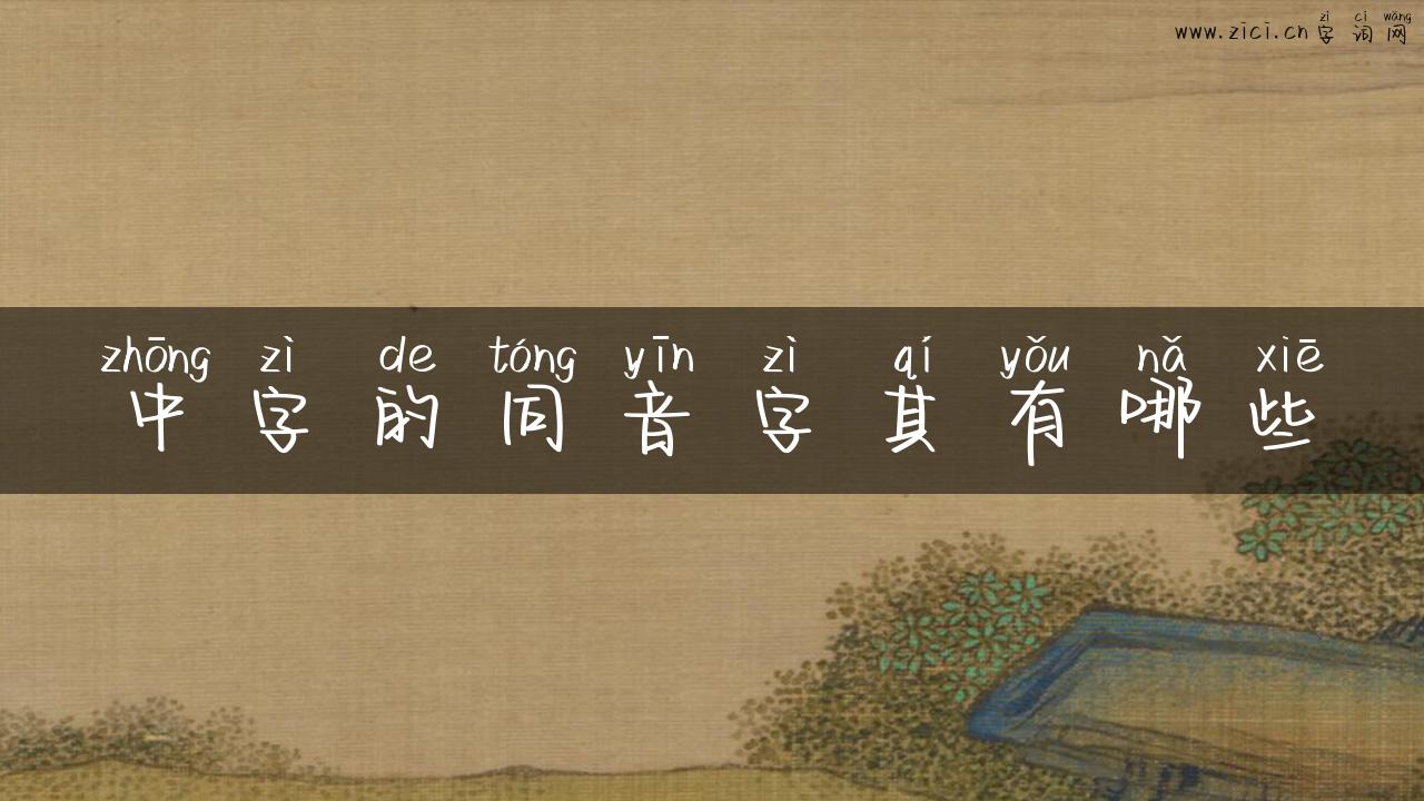 中字的同音字其有哪些