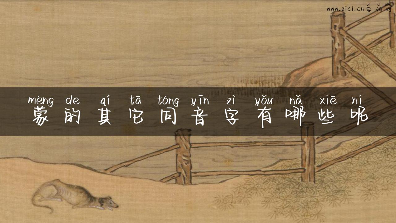 蒙的其它同音字有哪些呢