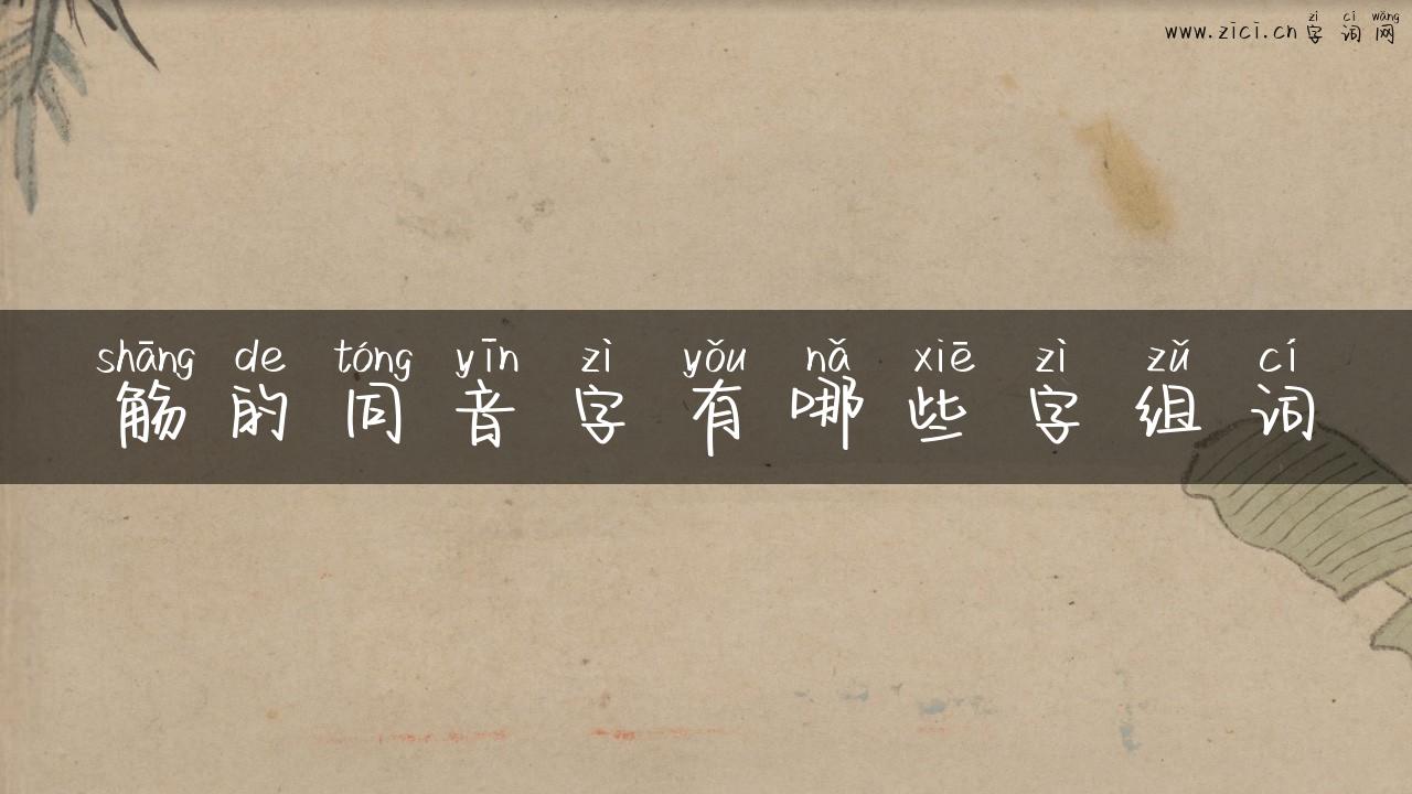 觞的同音字有哪些字组词