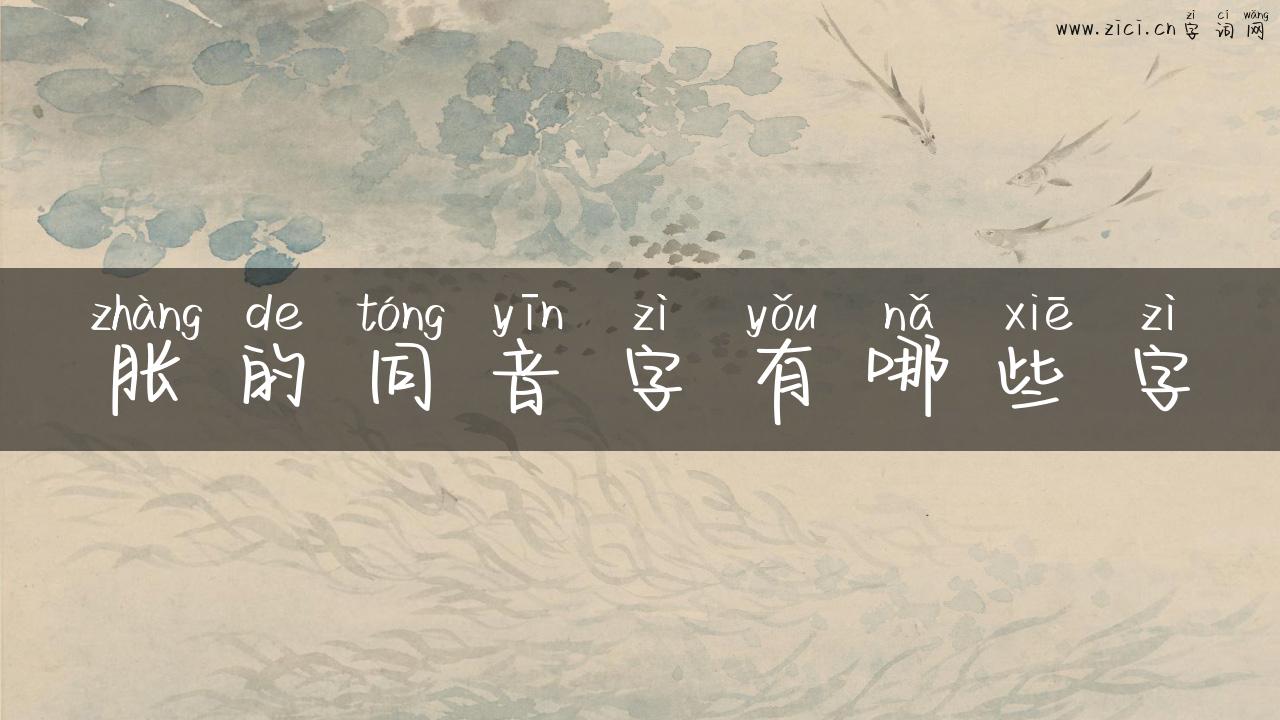 胀的同音字有哪些字