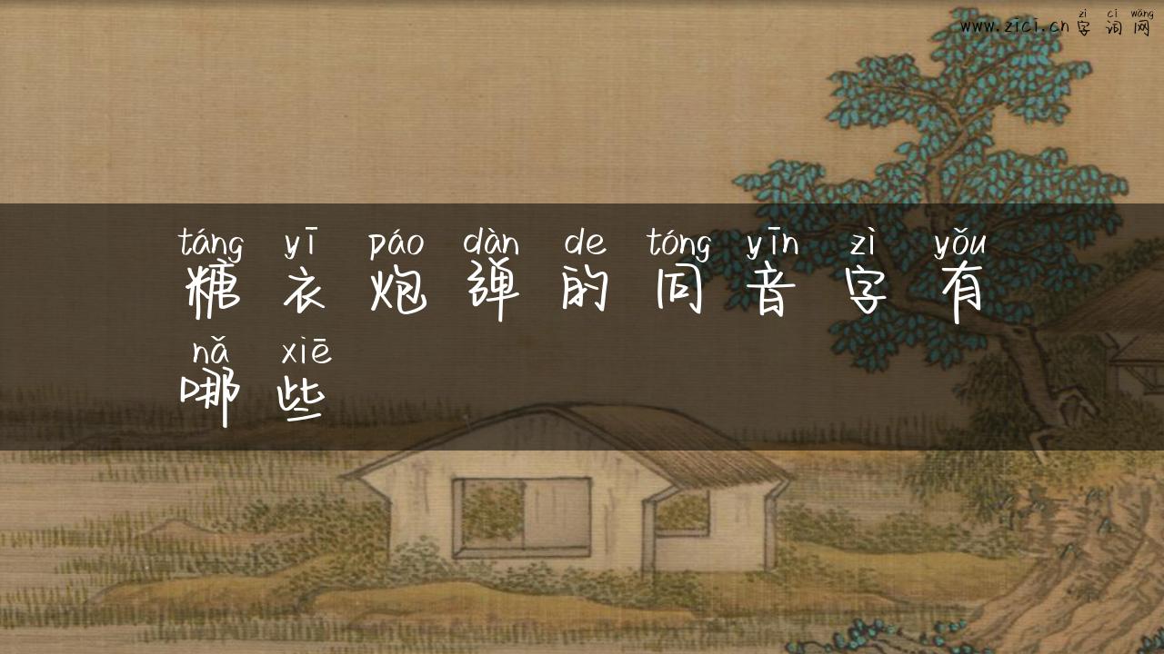 糖衣炮弹的同音字有哪些