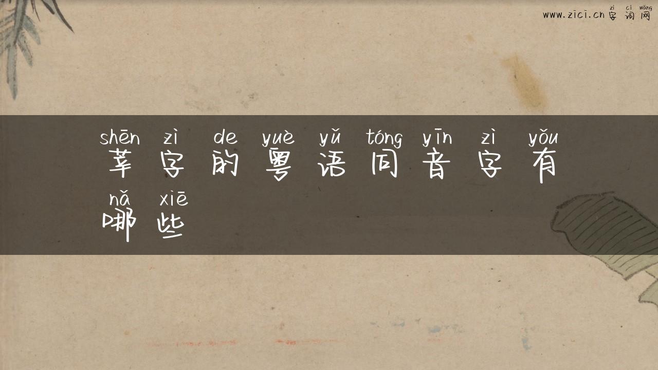 莘字的粤语同音字有哪些