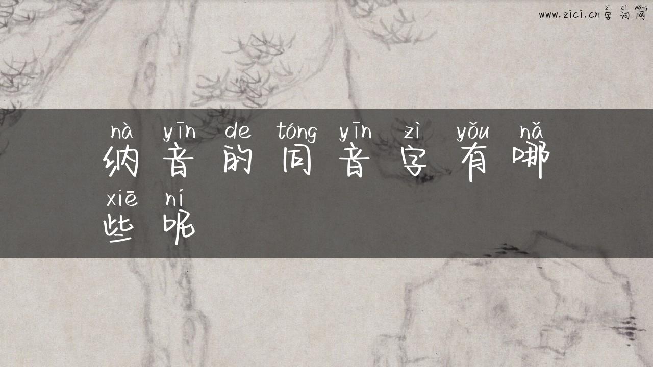 纳音的同音字有哪些呢