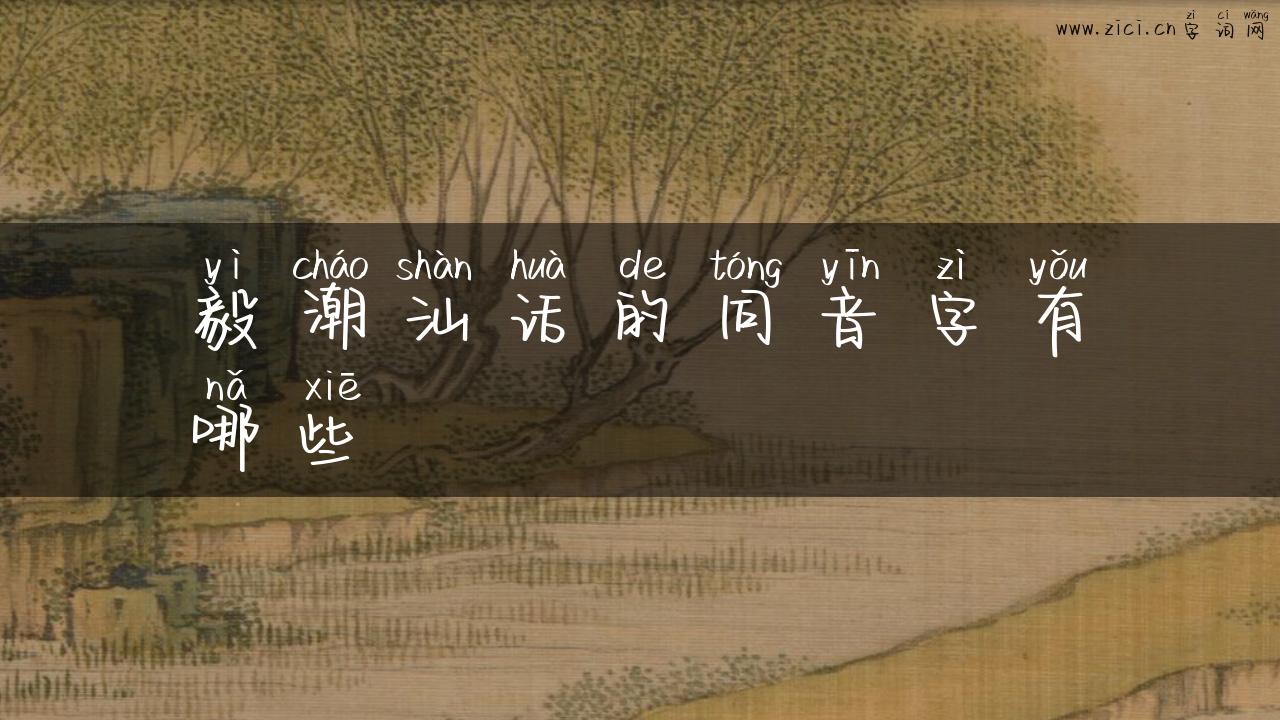毅潮汕话的同音字有哪些