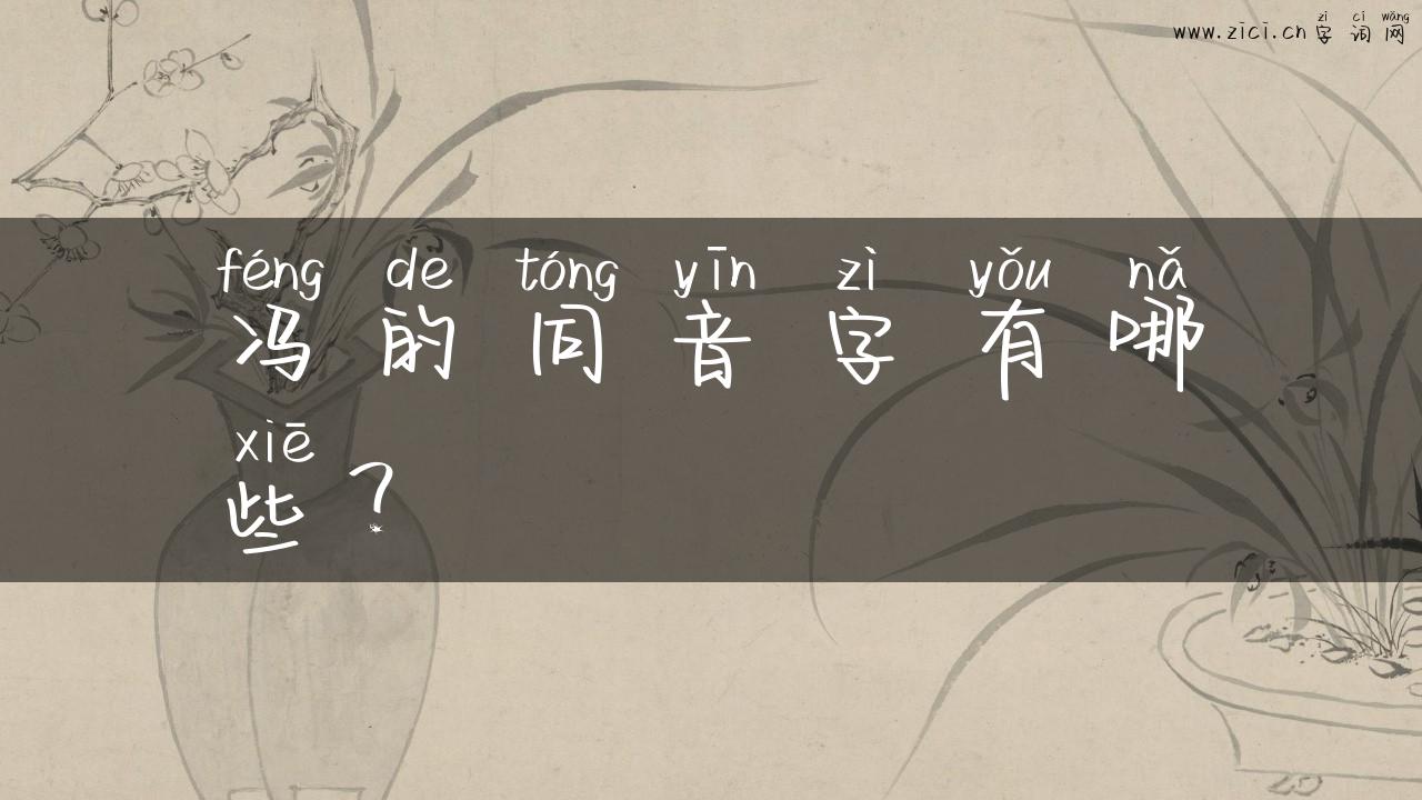 冯的同音字有哪些？