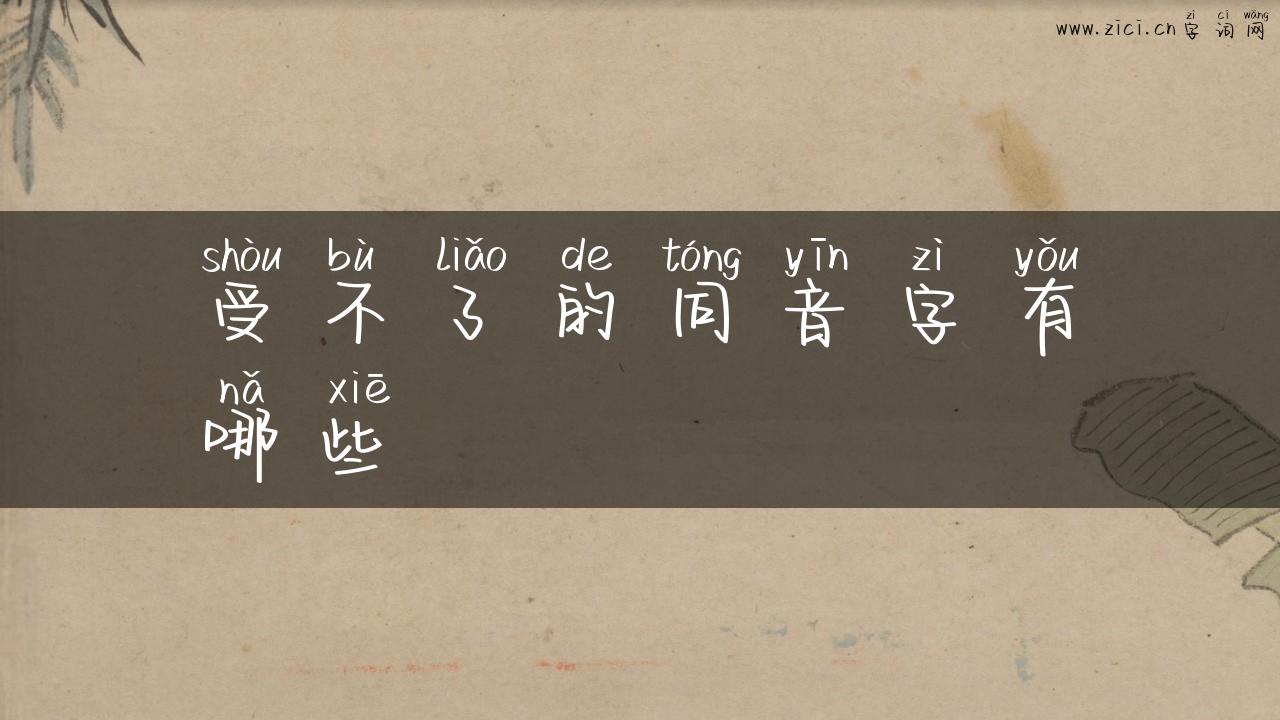 受不了的同音字有哪些