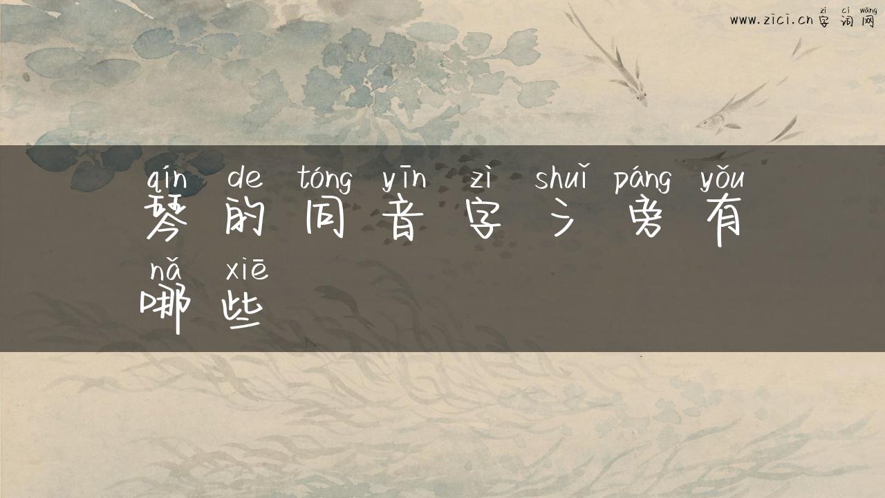 琴的同音字氵旁有哪些