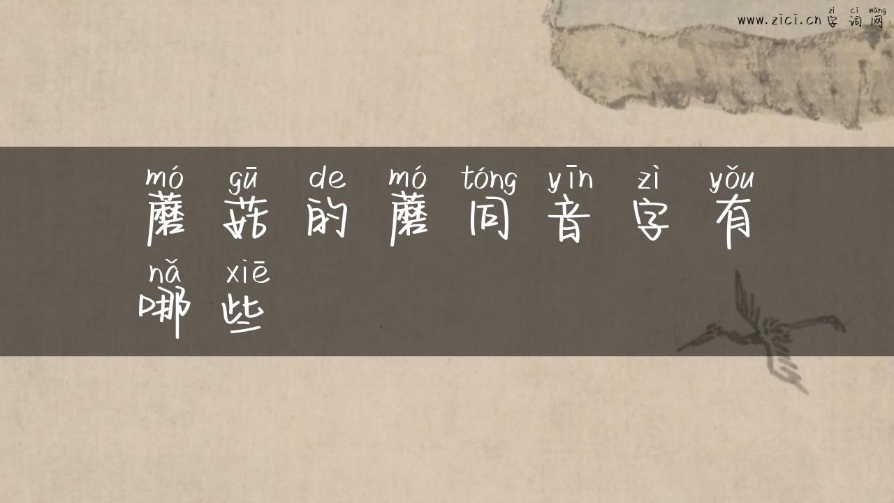 蘑菇的蘑同音字有哪些