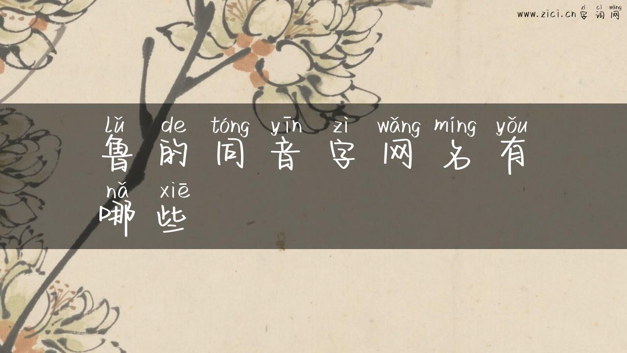 鲁的同音字网名有哪些
