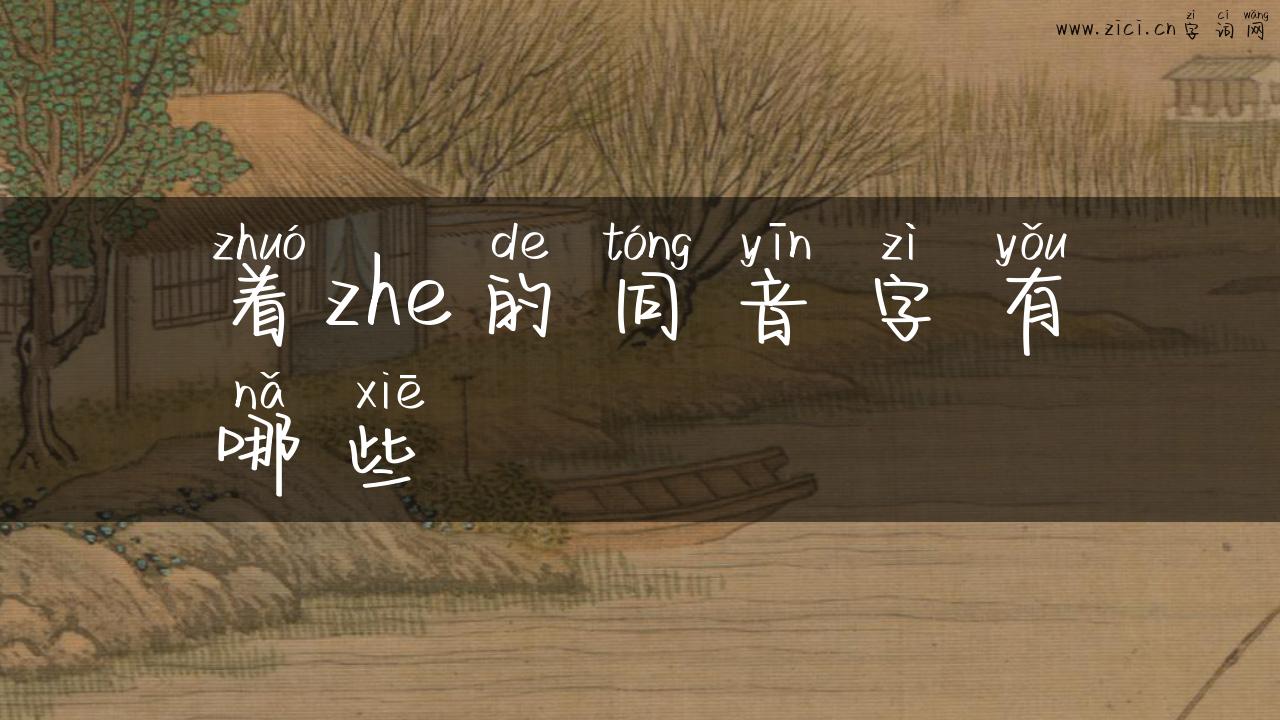 着zhe的同音字有哪些