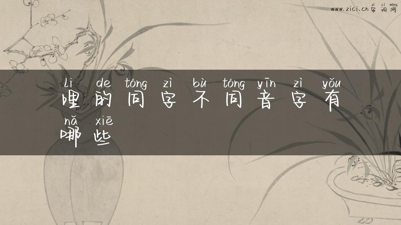 哩的同字不同音字有哪些