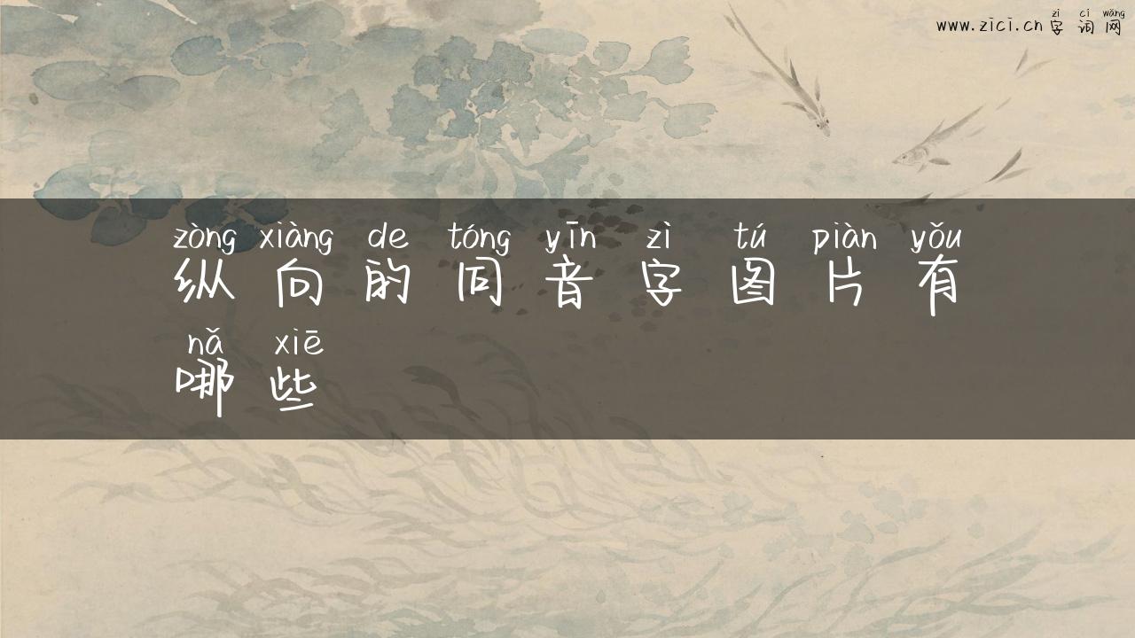 纵向的同音字图片有哪些