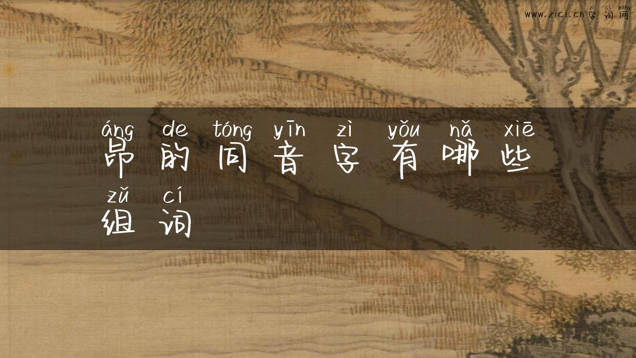 昂的同音字有哪些组词