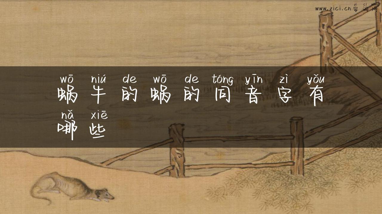 蜗牛的蜗的同音字有哪些