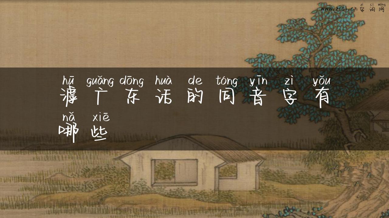 滹广东话的同音字有哪些