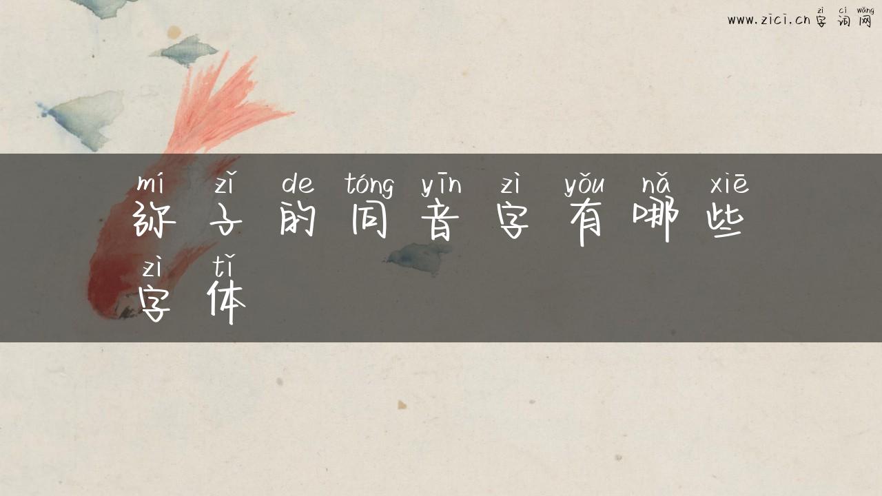 弥子的同音字有哪些字体