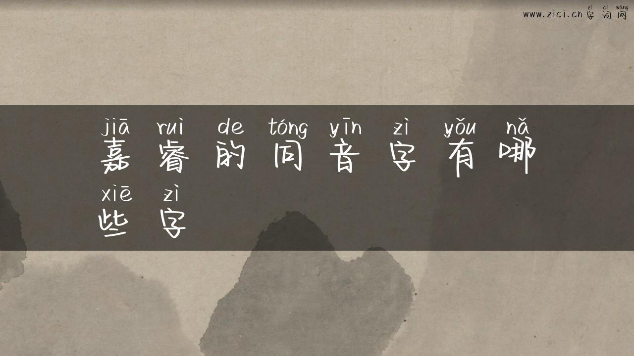 嘉睿的同音字有哪些字