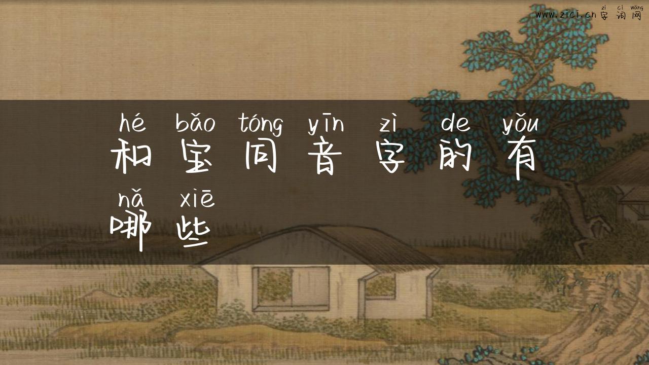 和宝同音字的有哪些