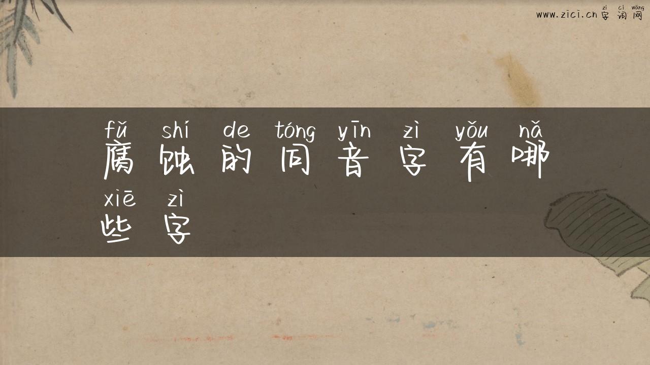 腐蚀的同音字有哪些字