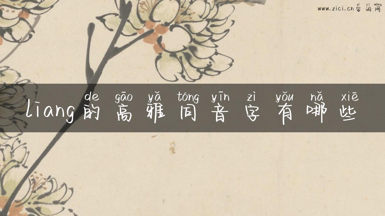 liang的高雅同音字有哪些