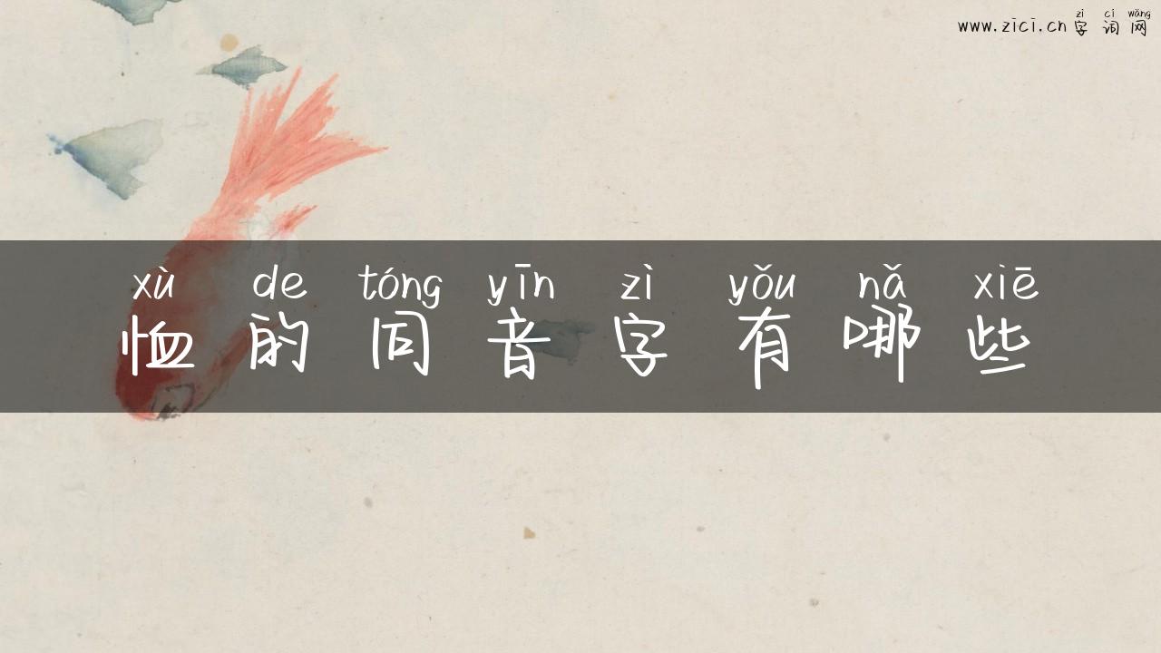恤的同音字有哪些