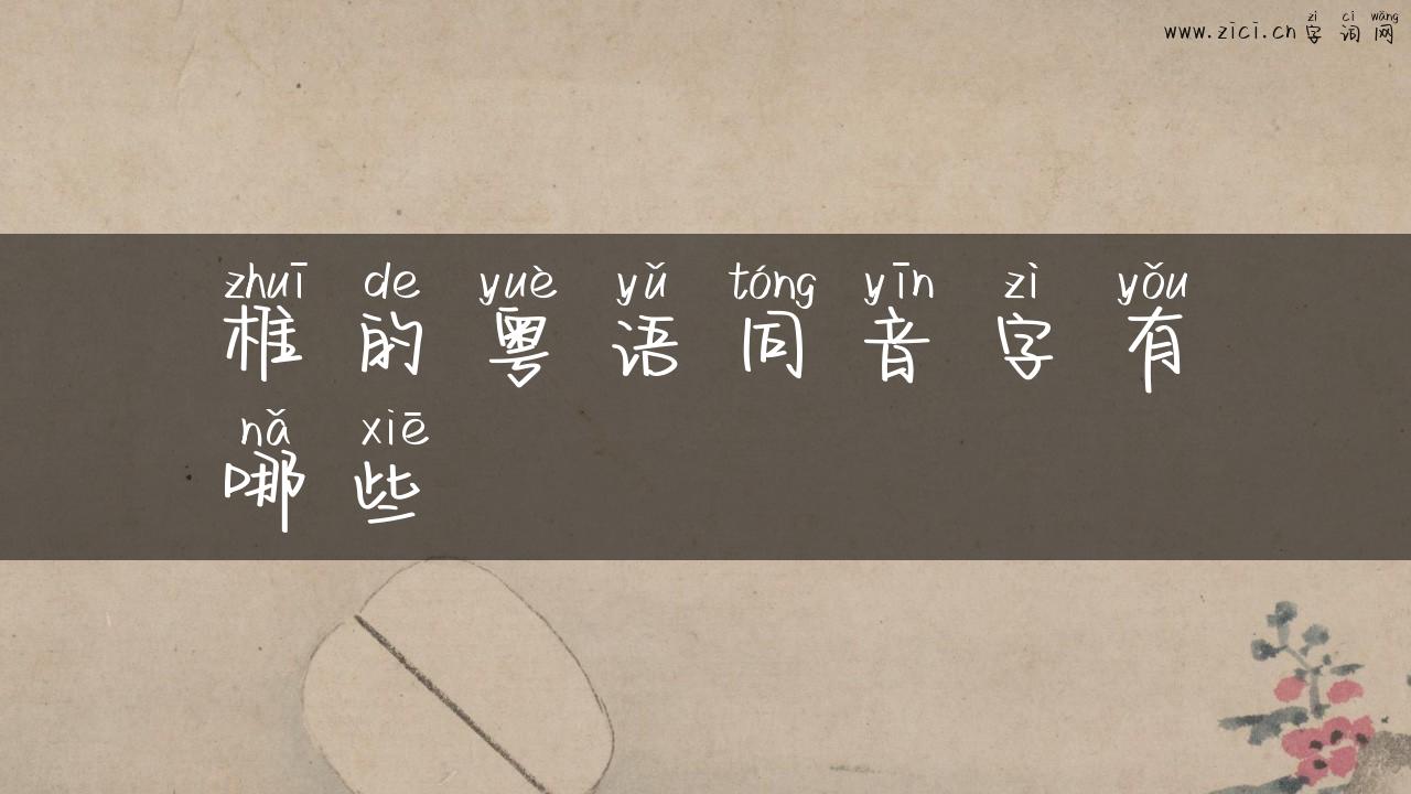 椎的粤语同音字有哪些
