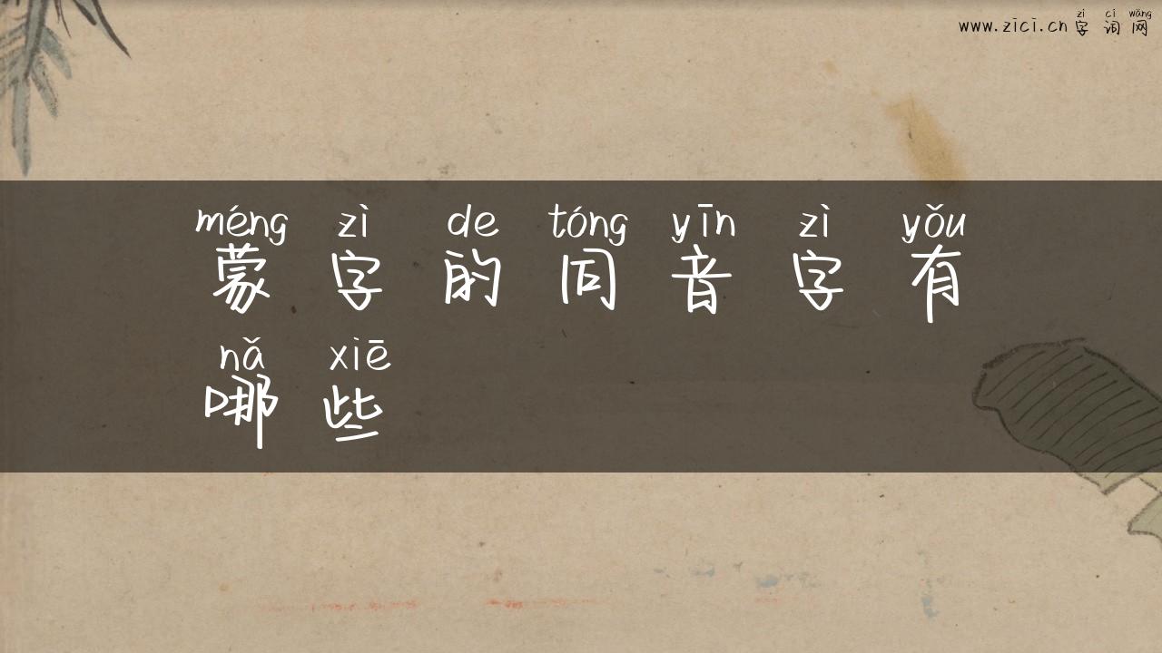 蒙字的同音字有哪些