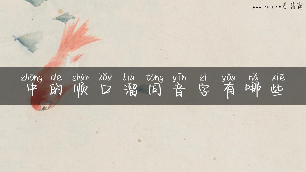 中的顺口溜同音字有哪些