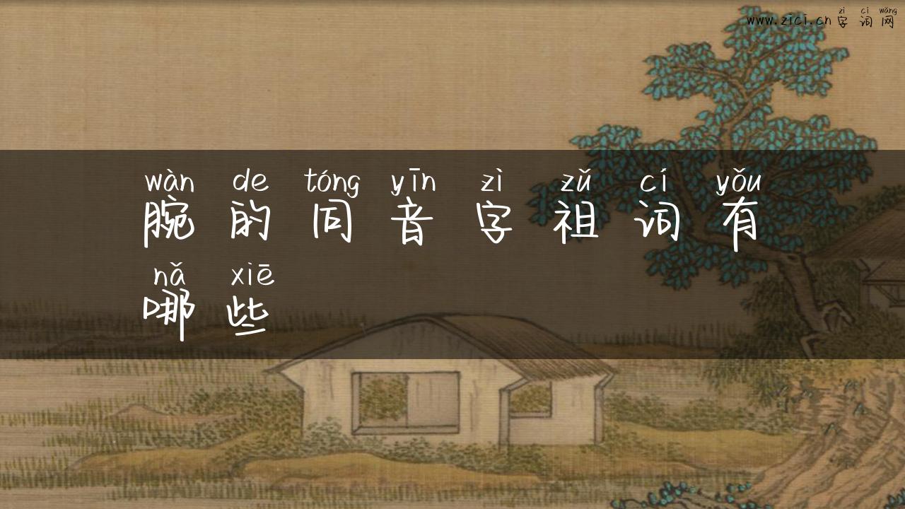 腕的同音字祖词有哪些