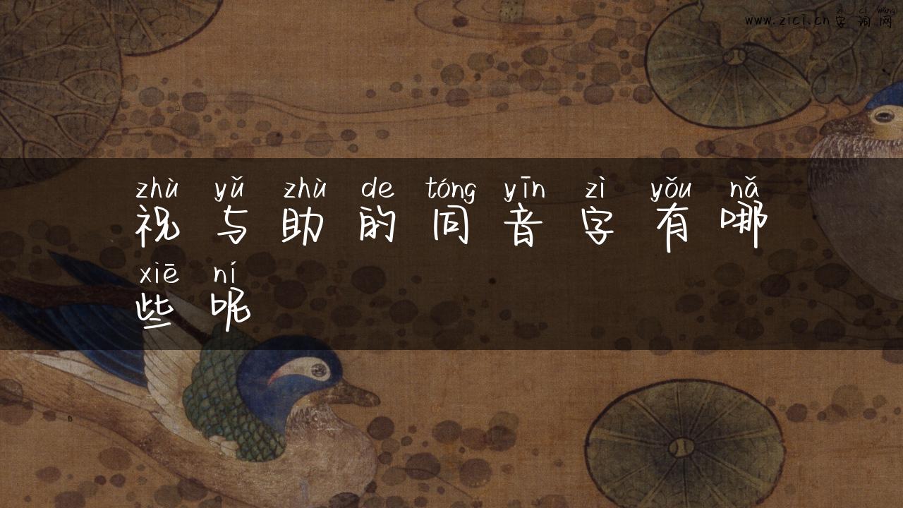祝与助的同音字有哪些呢