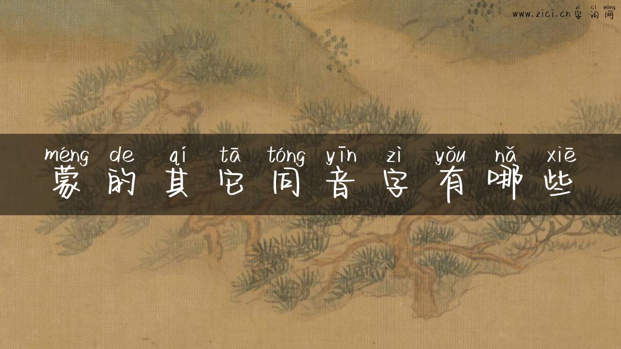 蒙的其它同音字有哪些
