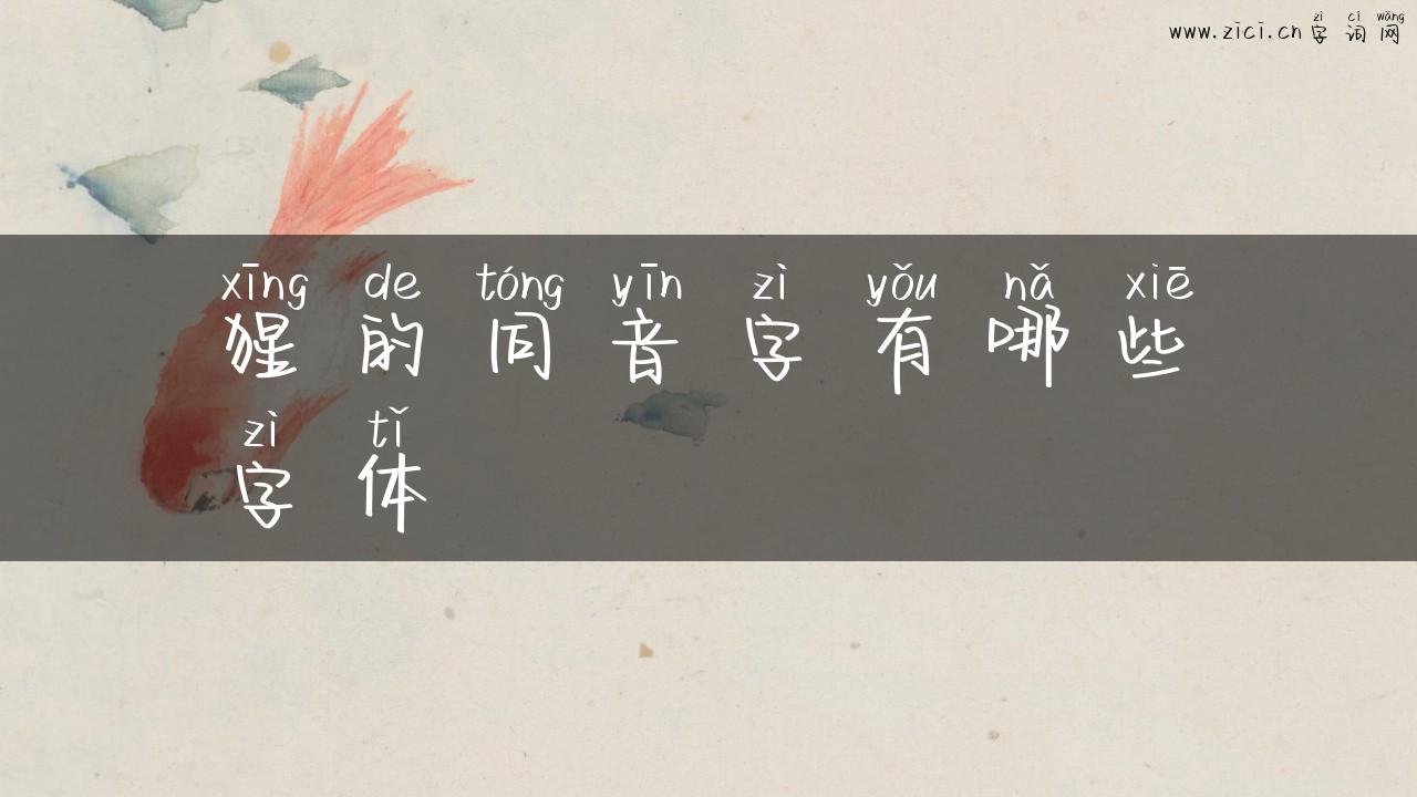 猩的同音字有哪些字体