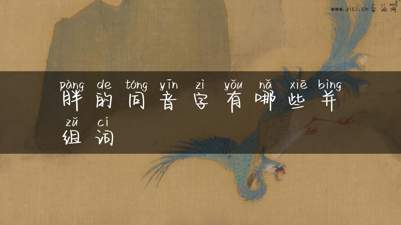 胖的同音字有哪些并组词