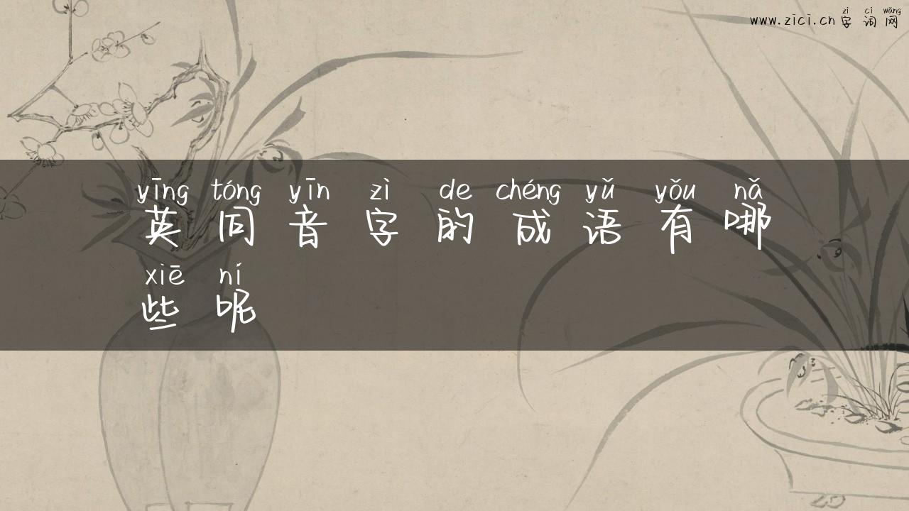英同音字的成语有哪些呢