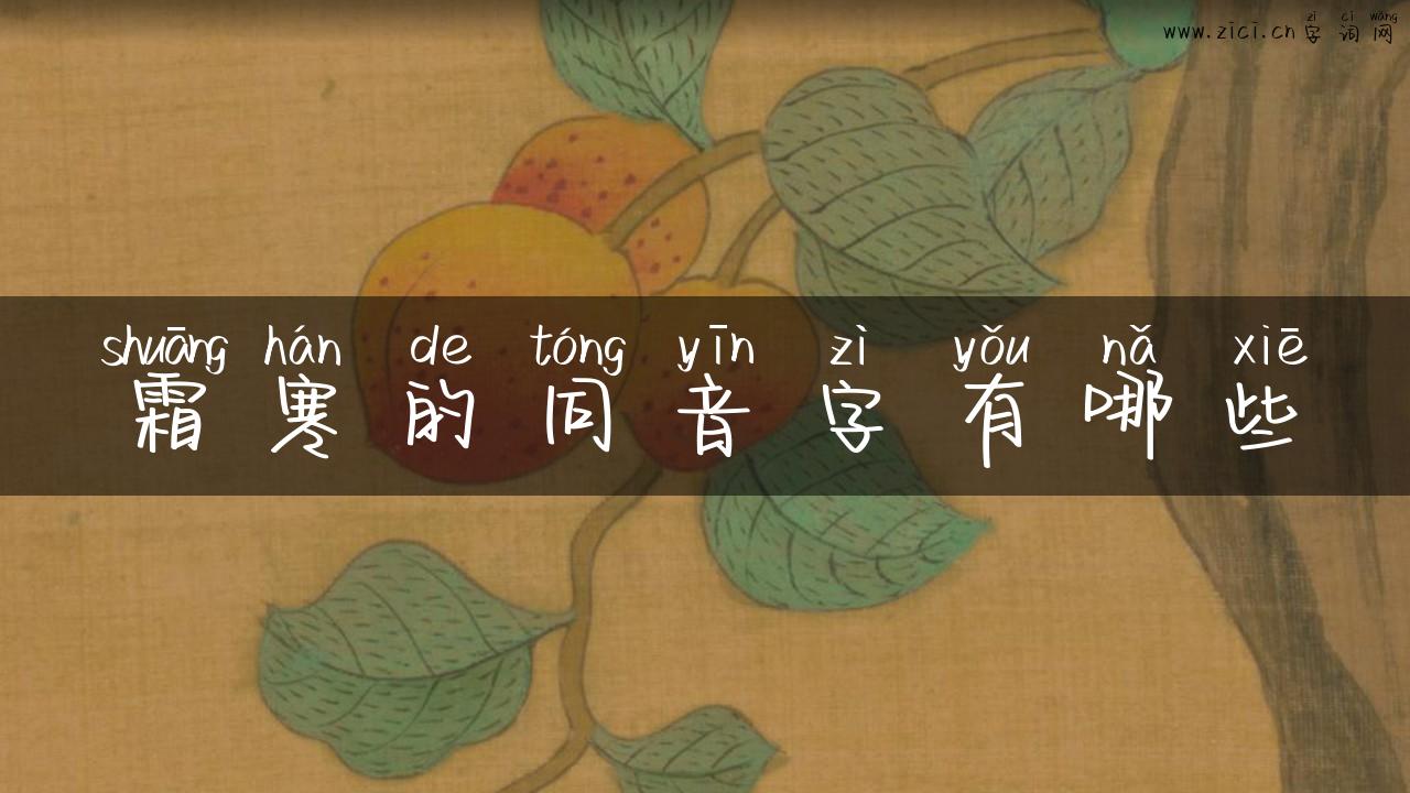 霜寒的同音字有哪些
