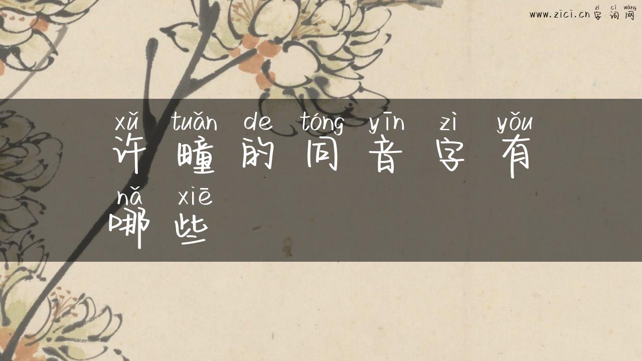 许疃的同音字有哪些