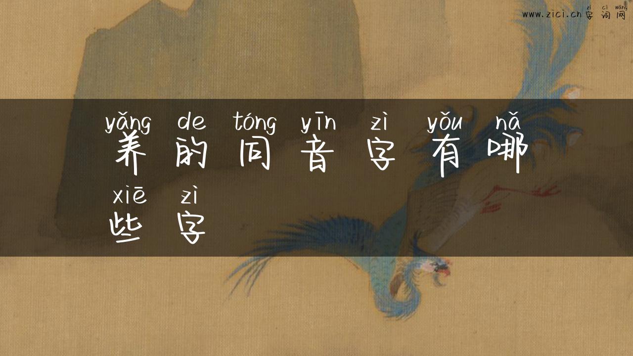 养的同音字有哪些字