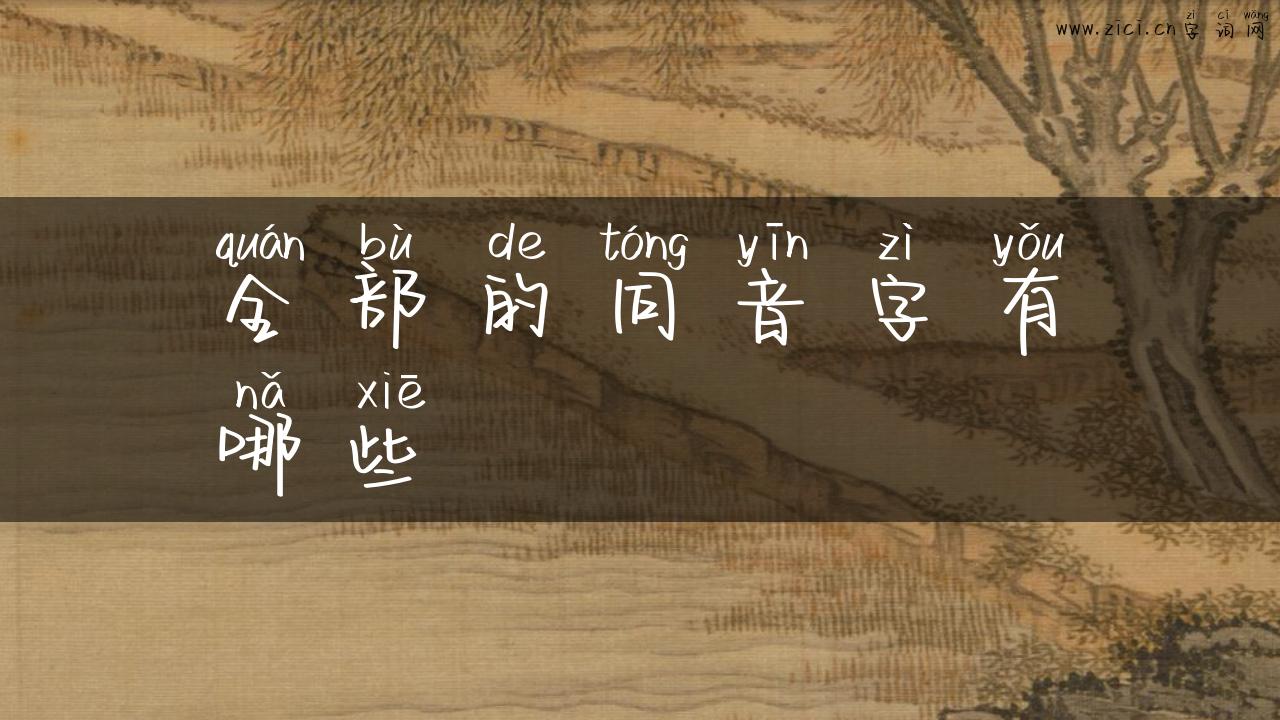 全部的同音字有哪些