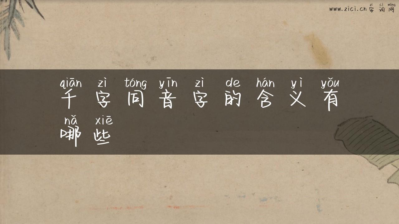 千字同音字的含义有哪些