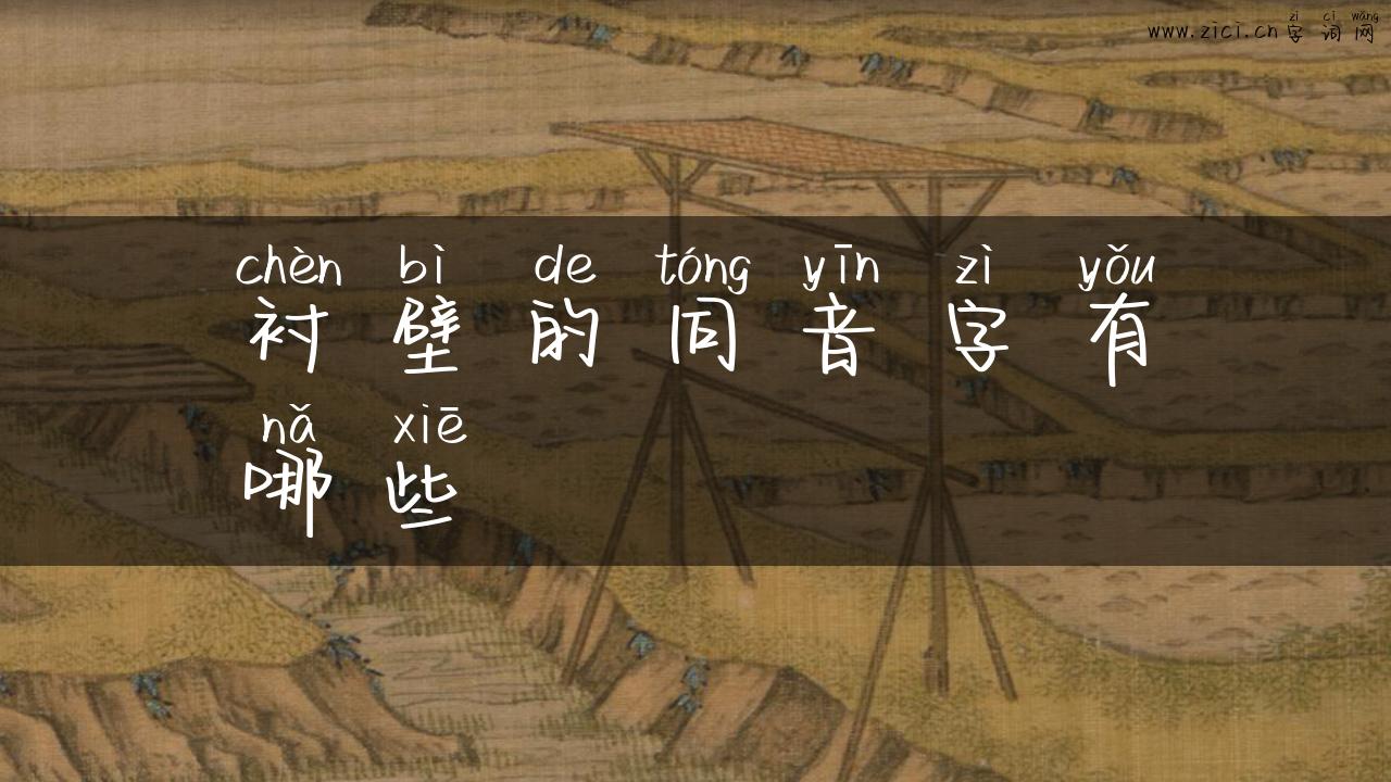 衬壁的同音字有哪些