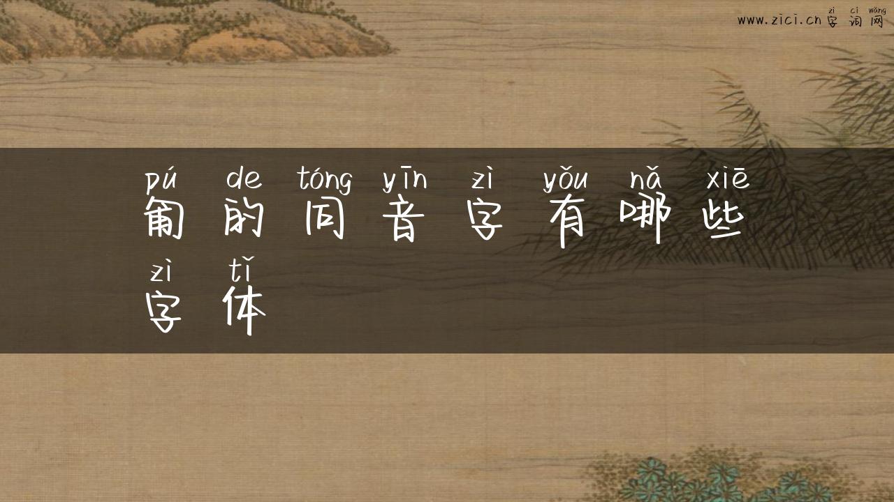 匍的同音字有哪些字体