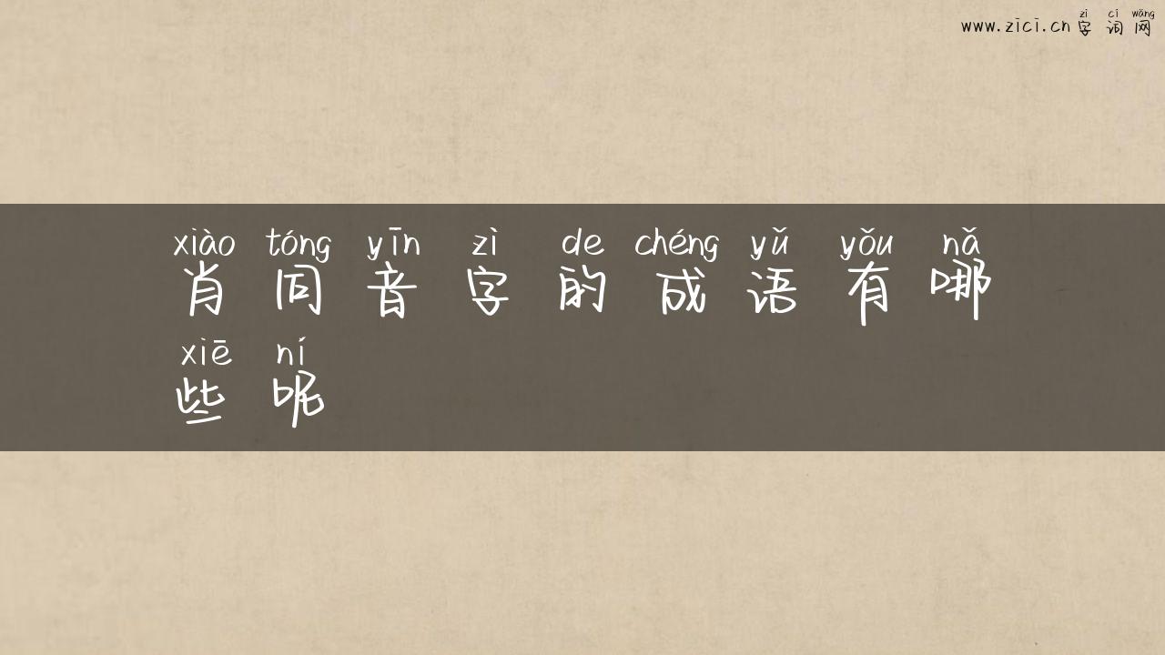 肖同音字的成语有哪些呢