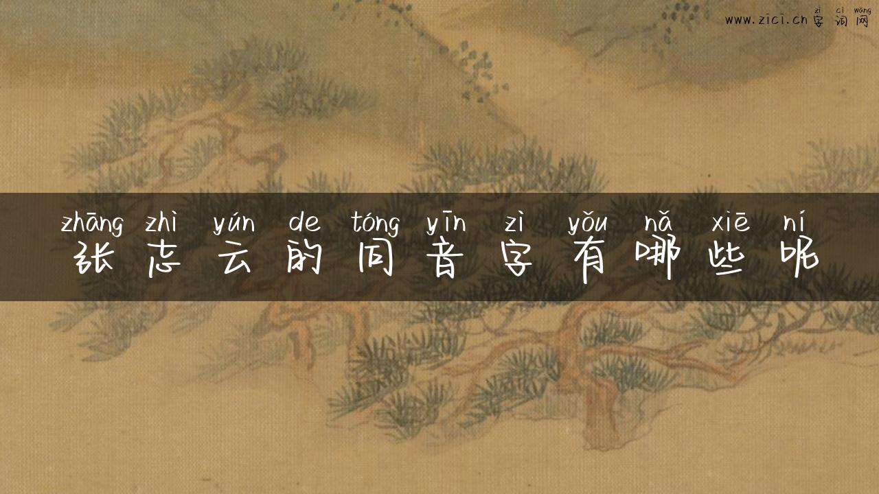 张志云的同音字有哪些呢
