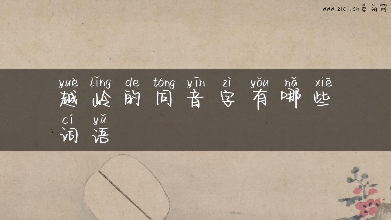 越岭的同音字有哪些词语