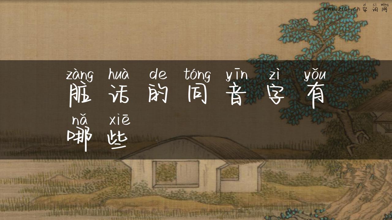 脏话的同音字有哪些