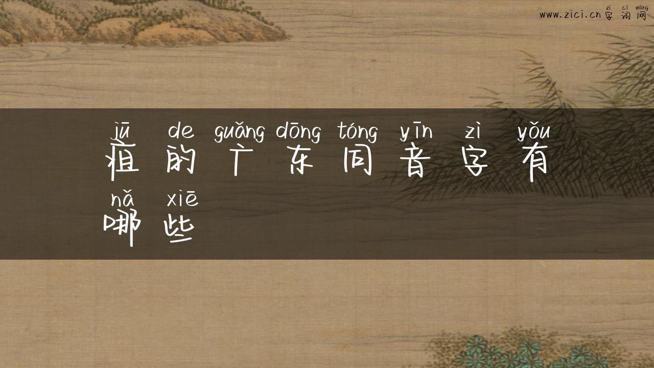 疽的广东同音字有哪些