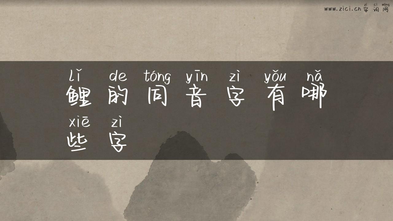 鲤的同音字有哪些字