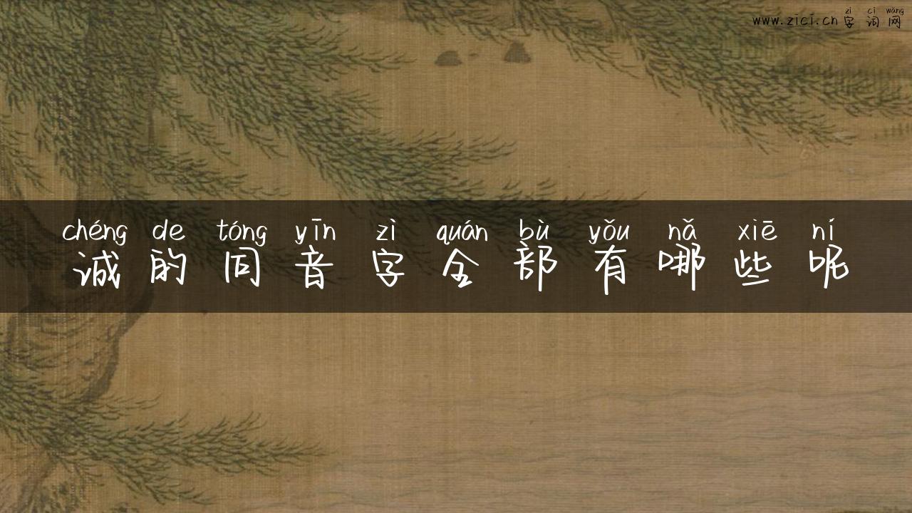 诚的同音字全部有哪些呢