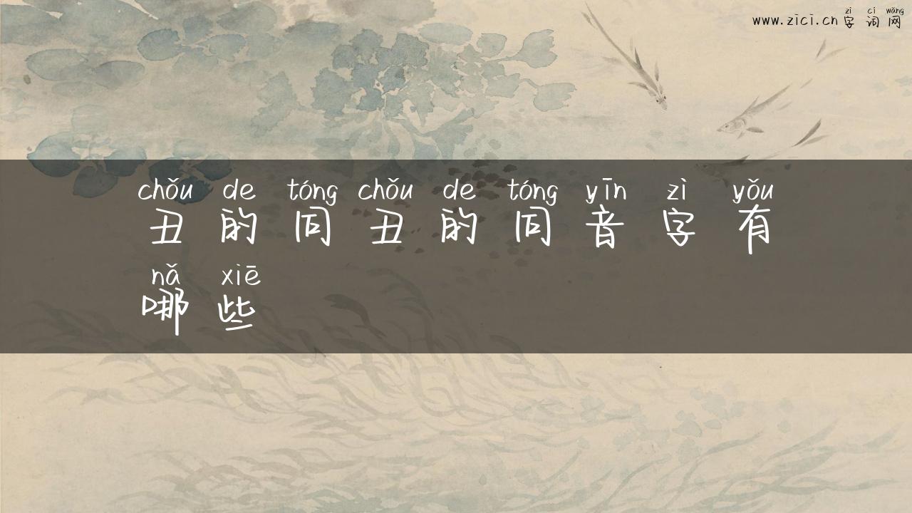 丑的同丑的同音字有哪些